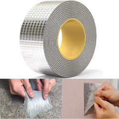 Leakage Repair Waterproof Tape for Pipe Leakage Roof Water Leakage Solution Aluminium Foil Tape Waterproof Adhesive Tape Sealing Duct Rubber Tape for Leakage 5CM*5M Pack Of 2 , Silver GenzVybs